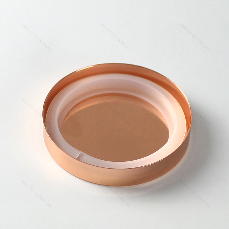 Rose gold zinc alloy lid for candle jar